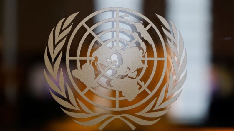El emblema de las Naciones Unidas. Como centro neurálgico de la diplomacia multilateral, la Oficina de las Naciones Unidas (ONUG) en Ginebra, Suiza, acoge más de 8000 reuniones al año y cuenta con 1600 empleados, lo que la convierte en uno de los centros de conferencias más activos del mundo. (Johannes Simon/Getty Images)

