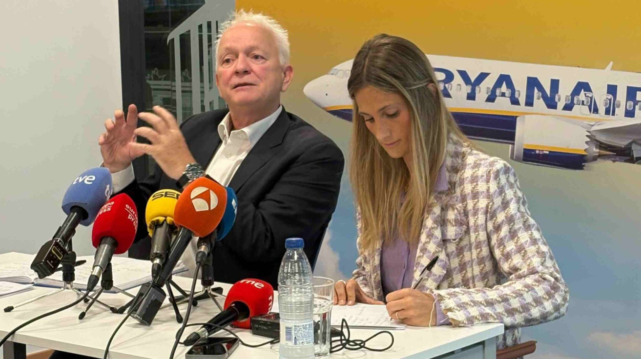 El CEO de Ryanair, Eddie Wilson, en una rueda de prensa en Madrid, el 3 de septiembre de 2025. (Ryanair)