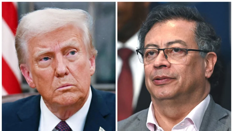 (Izquierda) El presidente de Estados Unidos, Donald Trump, en la Oficina Oval de la Casa Blanca el 20 de enero de 2025. (Derecha) El presidente de Colombia, Gustavo Petro, en Río de Janeiro, Brasil, el 19 de noviembre de 2024. Jim Watson, Mauro Pimentel/AFP vía Getty Images