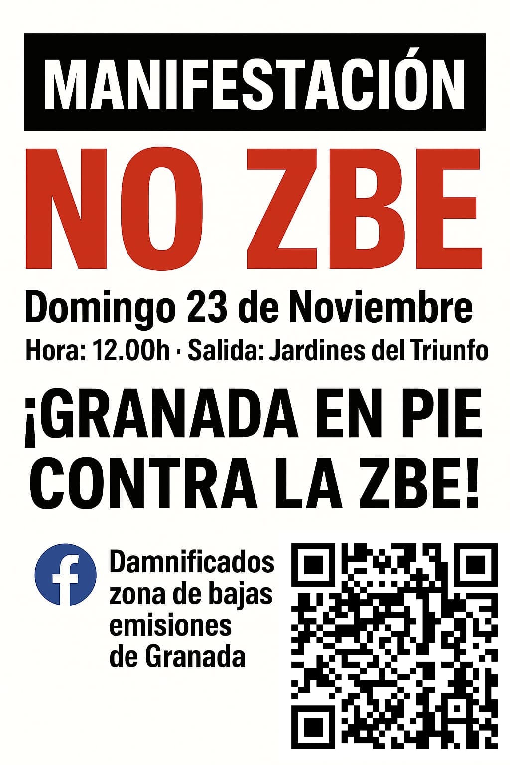 Flyer de la movilización en Granada. (Gentileza AVARM)