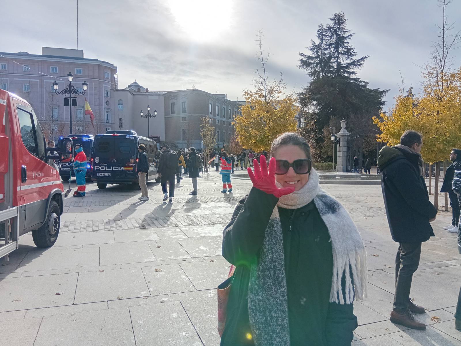 Claudia Janí en la manifestación. (Maya Marinova / The Epoch Times España)