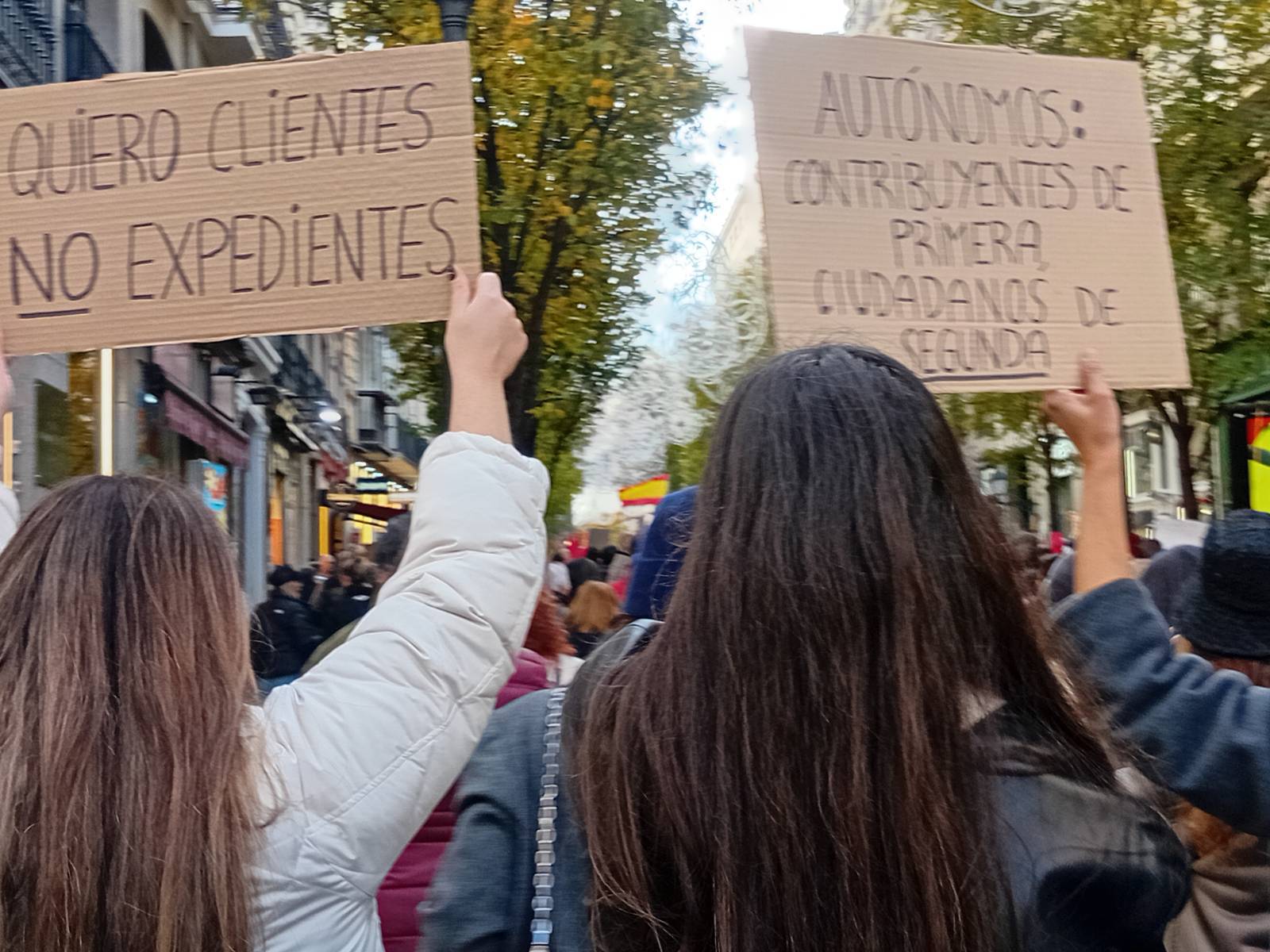 Autónomos se manifestaron en Madrid, entre otras ciudades de España. (Maya Marinova / The Epoch Times España)